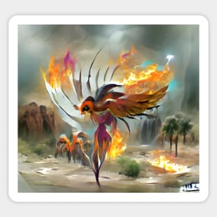 Flaming Phoenix Concept Sticker